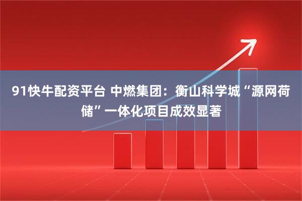 91快牛配资平台 中燃集团：衡山科学城“源网荷储”一体化项目成效显著